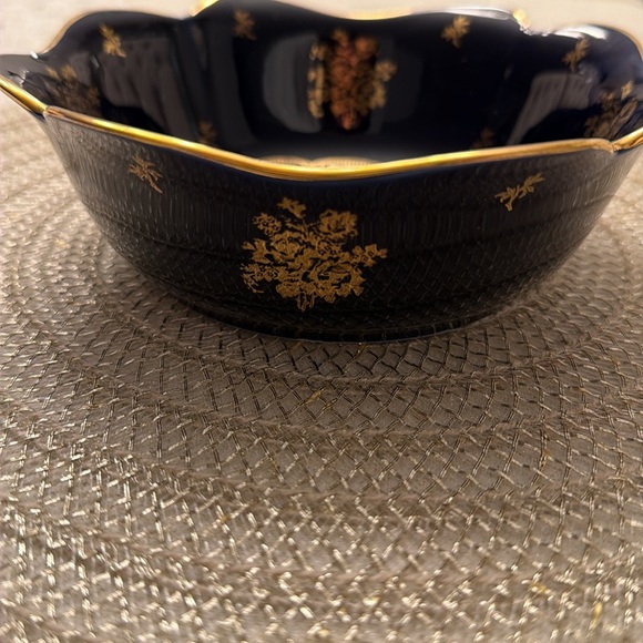 Vintage Couleuvre Floral Porcelain Candy Dish with Gold Trim - Picture 4 of 7